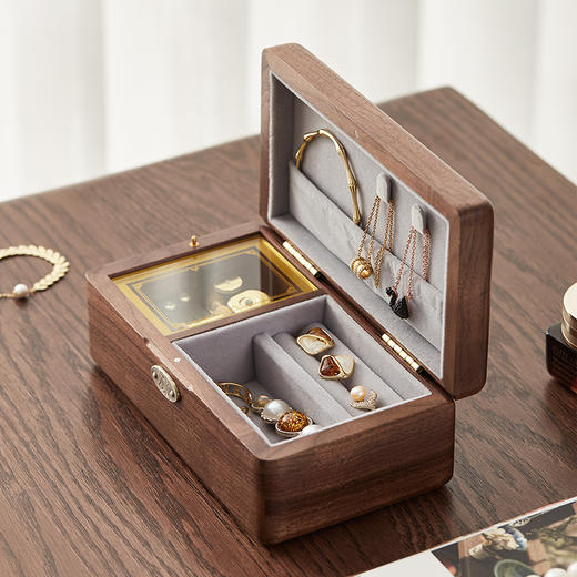 初心| 胡桃木花梨木首饰音乐盒 商品图2