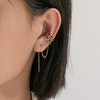 Oflye潮流饰品 个性耳夹小众独特耳环新款潮欧美耳骨夹耳钉一体式流苏耳饰 商品缩略图0