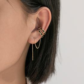 Oflye潮流饰品 个性耳夹小众独特耳环新款潮欧美耳骨夹耳钉一体式流苏耳饰