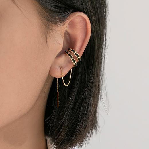 Oflye潮流饰品 个性耳夹小众独特耳环新款潮欧美耳骨夹耳钉一体式流苏耳饰 商品图0