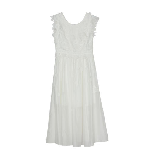 谜底气质花边连衣裙2023夏季新款圆领立体花朵修身长裙232GL0674 商品图4