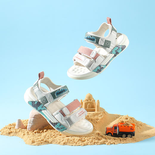 B.Duck小黄鸭童鞋儿童夏季新款男童凉鞋软底防滑潮鞋子 B2483020 商品图3