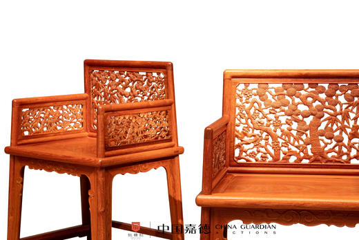 红桥红  家具严选  缅甸花梨（大果紫檀）【岁寒三友 玫瑰椅 三件套】 商品图2