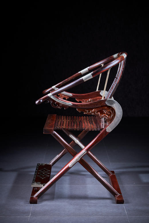 红桥红  家具严选  大红酸枝（交趾黄檀）【木面 王款 麒麟纹交椅】 商品图8
