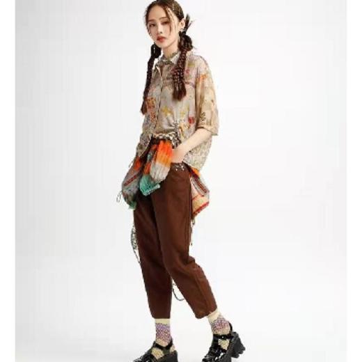 南二楼渔牌2023年夏双排扣真丝上衣FGHB2243精品女装 商品图1