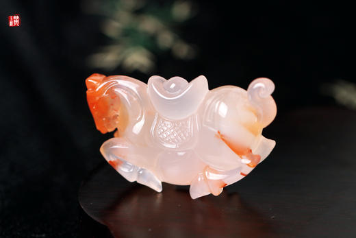 南红冰飘【马上有财】摆件 商品图3