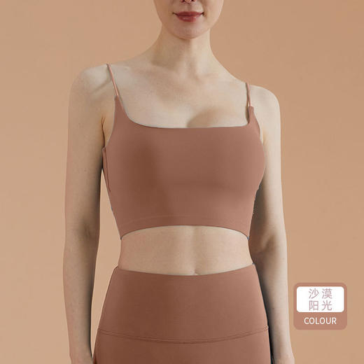莱卡简约吊带运动内衣女欧美外穿细肩带美背心带胸垫健身瑜伽文胸 商品图7