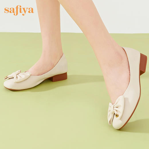Safiya/索菲娅2023春季新款软底低跟蝴蝶结百搭休闲浅口单鞋SF31111408 商品图5