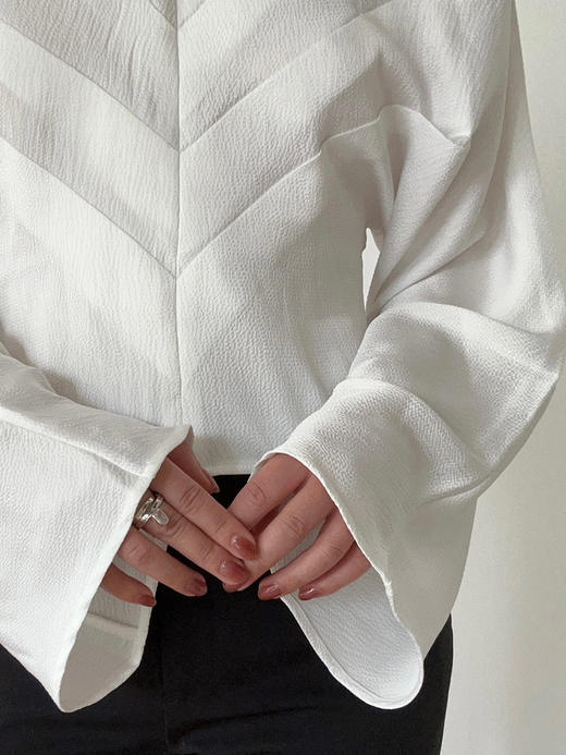 Viktoria Chan | SS22035 June cropped blouse长袖 [衬衫 黑 / 白 / 蓝 ] 商品图2