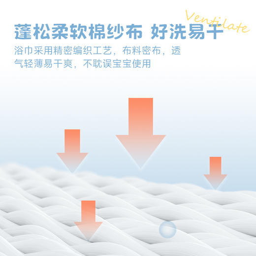 【优生】满版纱布大浴巾-蓝/粉 商品图2