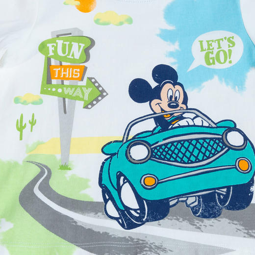 迪士尼童装男童纯棉短袖T恤中小童宝宝夏季米奇汽车卡通上衣232S1796 商品图4
