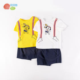 贝贝怡男童套装夏季新款儿童宝宝幼儿纯棉短袖小童运动短裤子