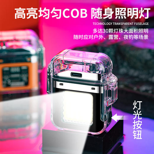 【日用百货】升级带灯COB灯光照明灯防水电弧充电USB 高颜值打火机 商品图4