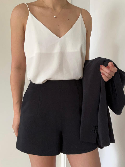 Semplicita | F20 极简西装短裤 [浅米 / 黑藏青] 商品图12