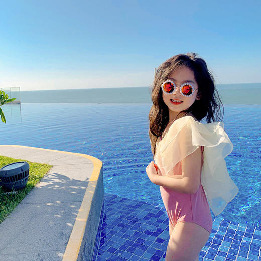 【赠泳帽】女童连体泳衣甜美时尚可爱小公主赠帽子90-140 商品图8