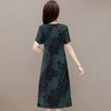 夏季新款，印花连衣裙短袖裙复古妈妈装中长裙气质优雅女装裙QYM-KED-63075-Y 商品缩略图2