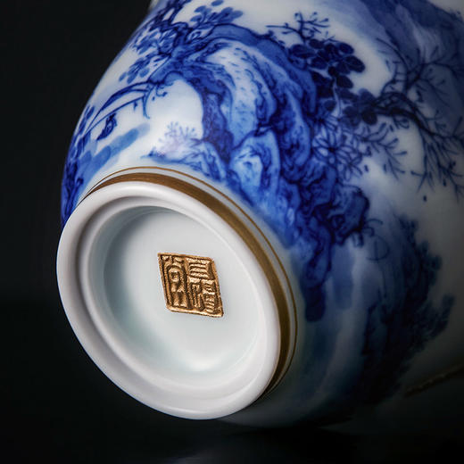 自慢堂 山水/明月杯 景德镇陶瓷茶杯高档个人专用功夫茶杯品茗杯 商品图2