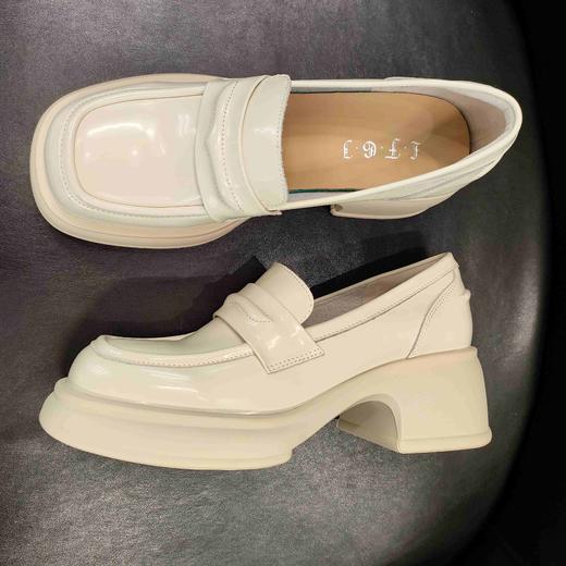 LFGJ 15401超轻真皮厚底英伦乐福鞋百搭小皮鞋一脚蹬单鞋 商品图11