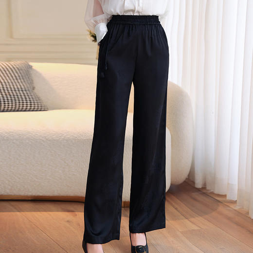 复古民族风休闲裤，国潮提花福袋流苏高腰阔腿裤OG-A9341 商品图2