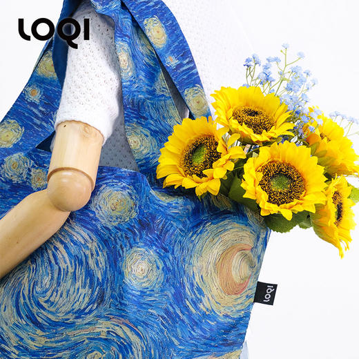 德国LOQI x 梵高系列 环保袋&收纳袋套装 再生环保材料 可折叠 旅行大容量 防泼水 超轻 收纳套组 梵高博物馆合集 星空 向日葵 杏花 商品图10
