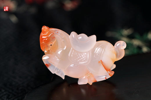 南红冰飘【马上有财】摆件 商品图1