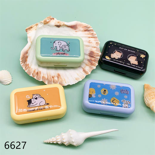 新款可爱动物小巧美瞳盒隐形眼镜盒护理盒双联盒6627 商品图2