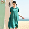 佐尔美夏季新款 时尚气质连帽桑蚕丝真丝短袖连衣裙女E32LS15 商品缩略图4