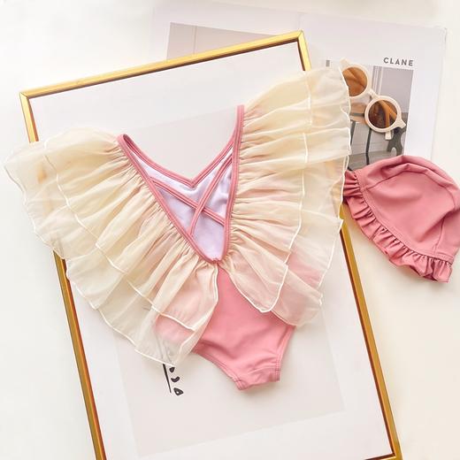 【赠泳帽】女童连体泳衣甜美时尚可爱小公主赠帽子90-140 商品图11