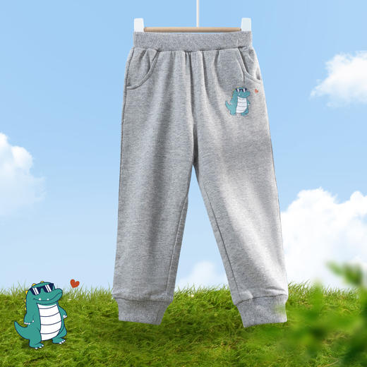 贝贝怡童装男童长裤新款春季针织舒适防蚊束脚儿童休闲裤子 商品图6