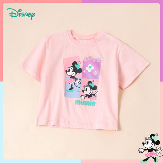 迪士尼童装 女宝宝米妮彩调短袖T恤夏季新款绵柔清爽打底衫 商品图6