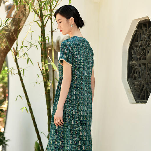 佐尔美夏季新款 优雅气质桑蚕丝真丝连衣裙女E32LS17 商品图4