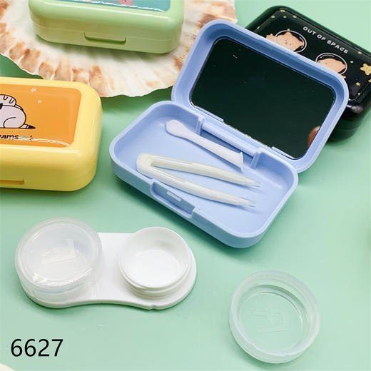 新款可爱动物小巧美瞳盒隐形眼镜盒护理盒双联盒6627 商品图4