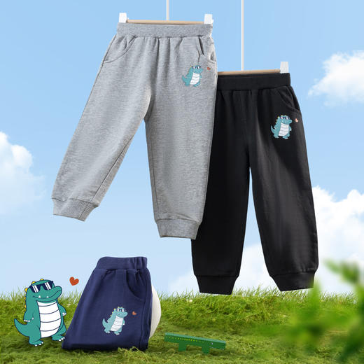 贝贝怡童装男童长裤新款春季针织舒适防蚊束脚儿童休闲裤子 商品图8