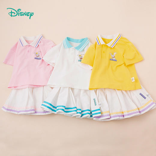 【商场同款】迪士尼童装小清新学院风套装女童夏季新款甜酷POLO衫百褶裙222DT0160 商品图0