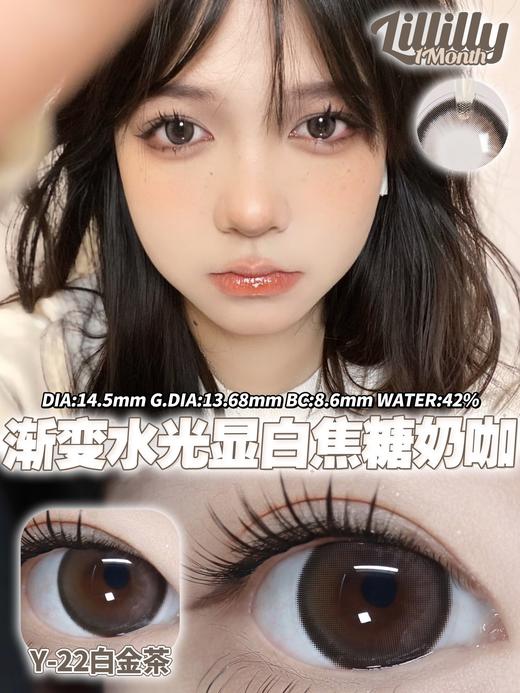 月抛lillilly Y22 白金茶 棕 14.5mm  非离子 商品图4