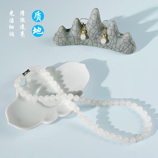 博物馆监制！皎月天然和田白玉三件套，优雅婉约，凝润如脂 商品图3
