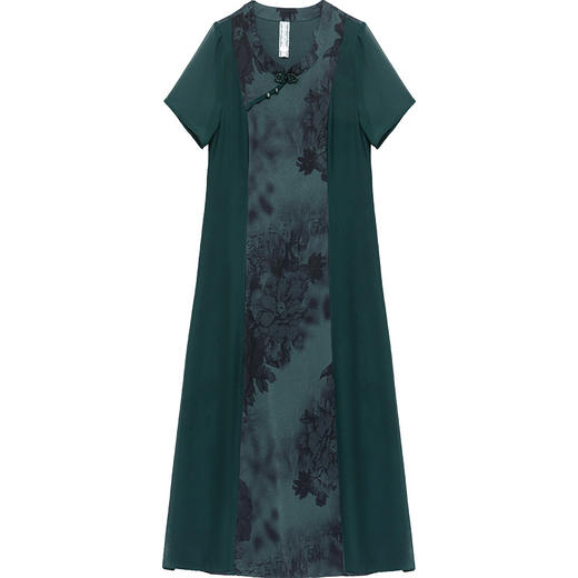 夏季新款，印花连衣裙短袖裙复古妈妈装中长裙气质优雅女装裙QYM-KED-63075-Y 商品图4