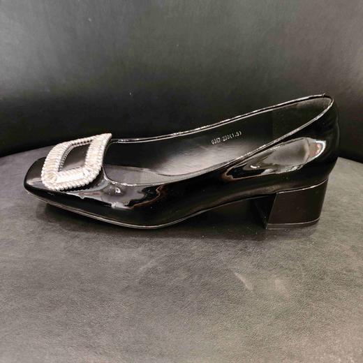 LFGJ 0347新款漆皮平底低跟方头水钻浅口女鞋 商品图1