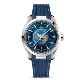 欧米茄 OMEGA 海马系列 AQUA TERRA 150米腕表 43毫米至臻天文台GMT世界时腕表 世界时腕表 220.12.43.22.03.001