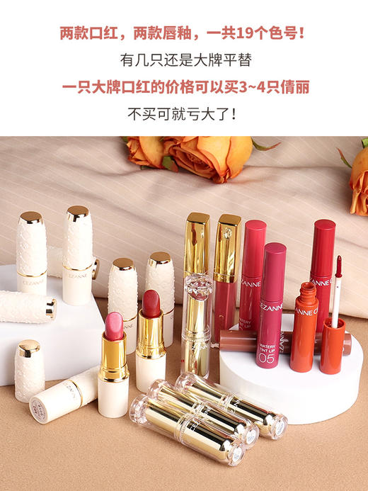 【保税仓】Cezanne倩丽 白管哑光唇膏 407#   4.2g/支 商品图2