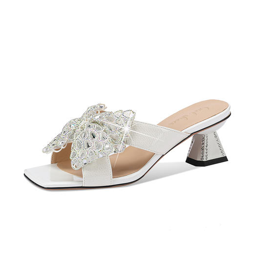 优雅百搭，蝴蝶结优雅磨砂中跟凉拖YSML-A089-215 商品图6