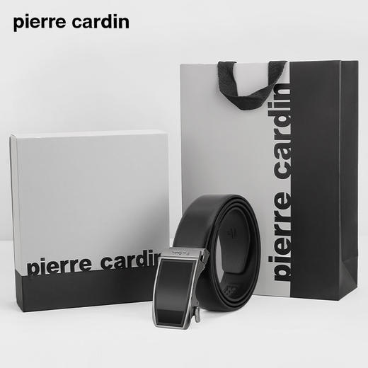 皮尔卡丹男士牛皮皮带时尚镜面商务休闲腰带 商品图3