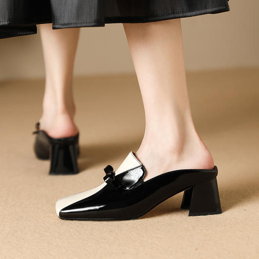 粗跟方头凉鞋，时尚百搭包头中跟凉拖鞋BY-H1979 商品图3