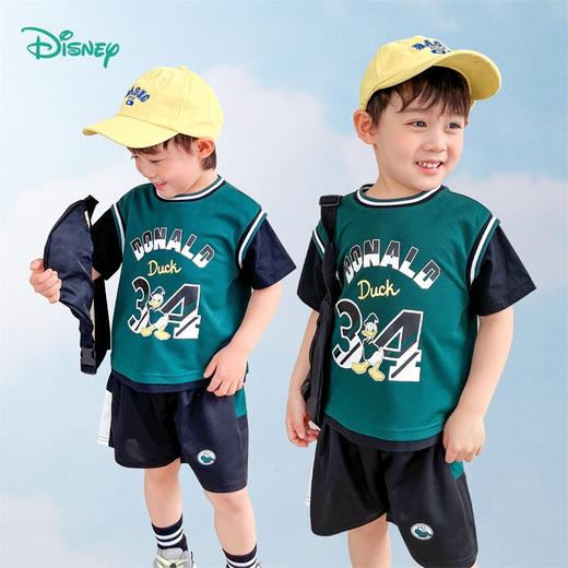 【商场同款】迪士尼童装 拼接假两件短袖套头套装夏季男童潮酷运动风套装222DT0151
 商品图8