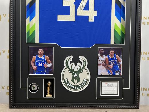 收藏系列 字母哥 雄鹿队34号蓝色 亲笔签名球衣 商品图3