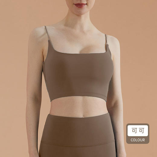 莱卡简约吊带运动内衣女欧美外穿细肩带美背心带胸垫健身瑜伽文胸 商品图6