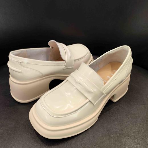 LFGJ 15401超轻真皮厚底英伦乐福鞋百搭小皮鞋一脚蹬单鞋 商品图10