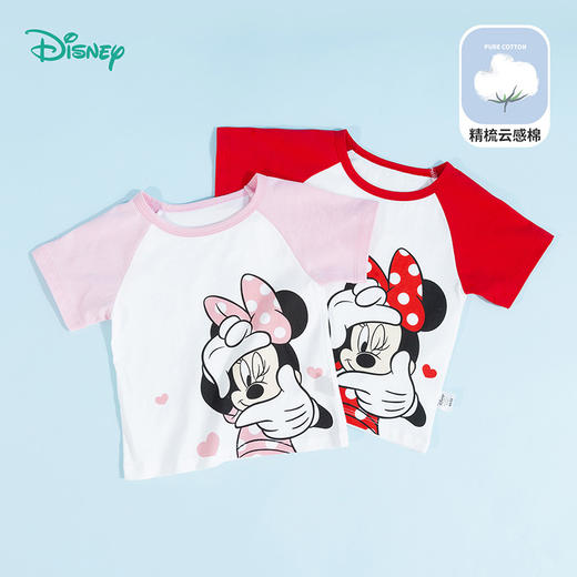 迪士尼童装女童纯棉短袖T恤夏季新品可爱米妮洋气中小童卡通印花T 商品图7