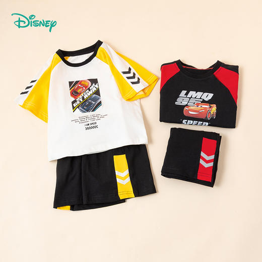 迪士尼童装男童纯棉两件套装短袖t恤短裤夏季清爽赛车运动套装222DT0148
 商品图4