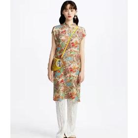 南二楼渔牌2023年夏印花旗袍连衣裙FGHA0019精品女装